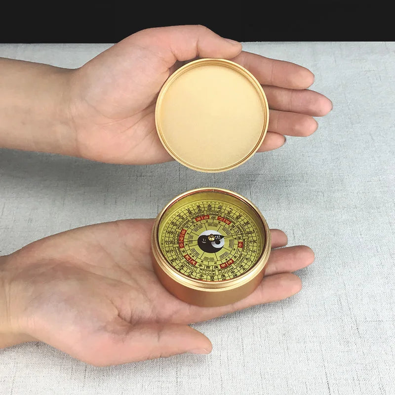 Asia Geomantic master Carry-on pocket FENG SHUI LUO PAN Compass tool HOME house site Eight Diagrams Yin-Yang Geomantic omen