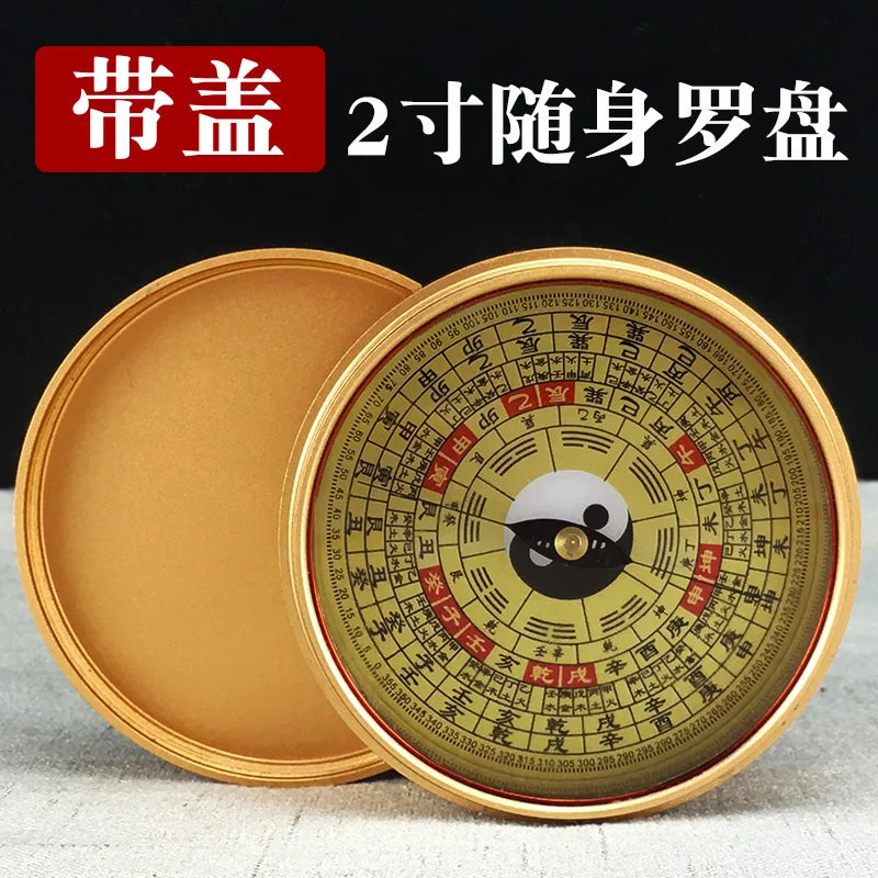 Asia Geomantic master Carry-on pocket FENG SHUI LUO PAN Compass tool HOME house site Eight Diagrams Yin-Yang Geomantic omen