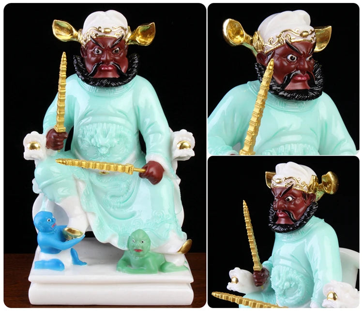 Asia HOME family protection Exorcism Exorcise evil spirit good luck TIAN SHI GOD ZHONG KUI FENG SHUI jade carving statue