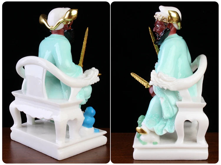 Asia HOME family protection Exorcism Exorcise evil spirit good luck TIAN SHI GOD ZHONG KUI FENG SHUI jade carving statue