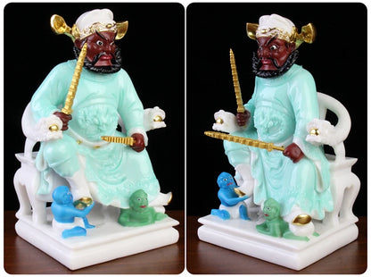 Asia HOME family protection Exorcism Exorcise evil spirit good luck TIAN SHI GOD ZHONG KUI FENG SHUI jade carving statue