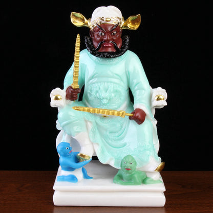 Asia HOME family protection Exorcism Exorcise evil spirit good luck TIAN SHI GOD ZHONG KUI FENG SHUI jade carving statue