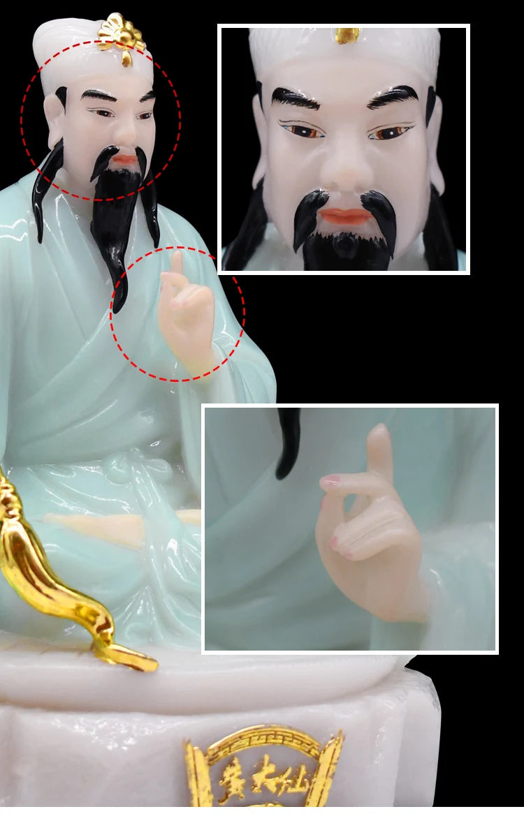 Asia Hong Kong Indonesia Buddhism Taoism figure HOME GOOD LUCK high grade HUANG DAXIAN Wong tai sin God jade talisman statue