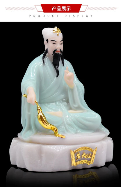 Asia Hong Kong Indonesia Buddhism Taoism figure HOME GOOD LUCK high grade HUANG DAXIAN Wong tai sin God jade talisman statue