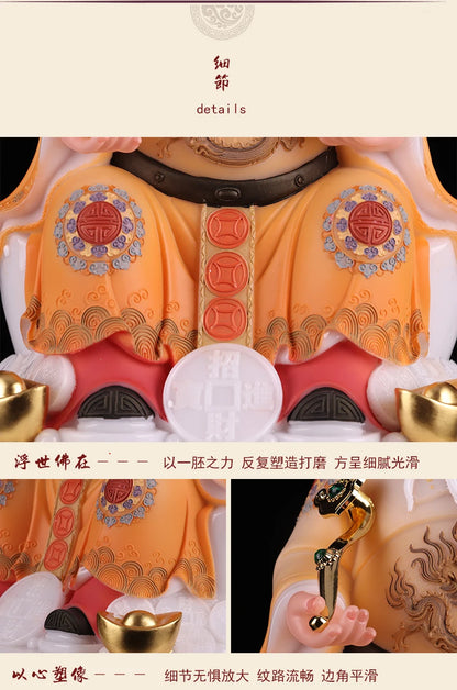Asia Indonesia Vietnam God of wealth HOME SHOP jade Buddha statue Bring good luck money Recruit wealth TU DI GONG Mammon statue