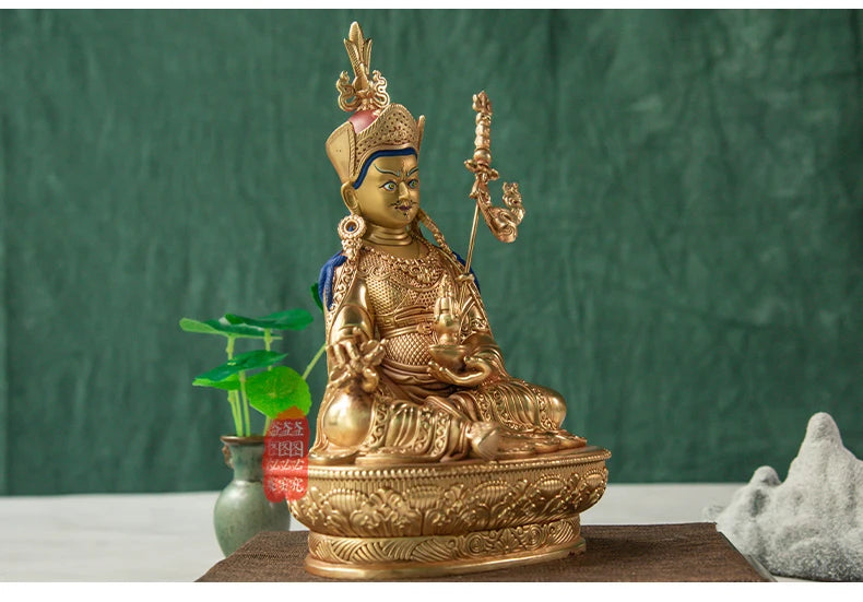 Asia Nepal Tibet HOME temple High grade Buddha statue bless safe healty luck Gilding Padmasambhava Guru Rinpoche buddha statue
