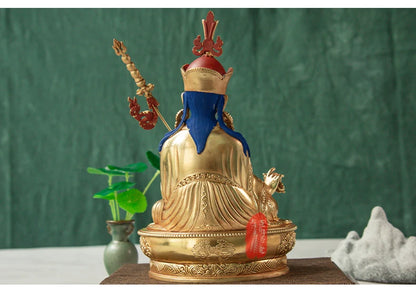 Asia Nepal Tibet HOME temple High grade Buddha statue bless safe healty luck Gilding Padmasambhava Guru Rinpoche buddha statue