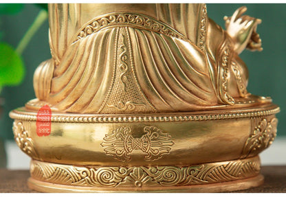 Asia Nepal Tibet HOME temple High grade Buddha statue bless safe healty luck Gilding Padmasambhava Guru Rinpoche buddha statue