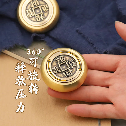 Asia Regulating Mental stress bring Fortune money GOOD LUCK Success mascot ZHAO CAI FU BRASS Rotating hand pieces Talisman