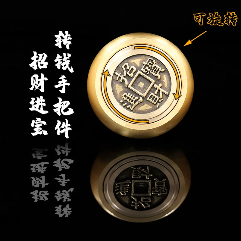 Asia Regulating Mental stress bring Fortune money GOOD LUCK Success mascot ZHAO CAI FU BRASS Rotating hand pieces Talisman