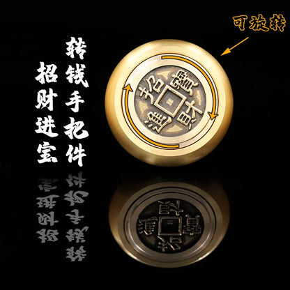 Asia Regulating Mental stress bring Fortune money GOOD LUCK Success mascot ZHAO CAI FU BRASS Rotating hand pieces Talisman