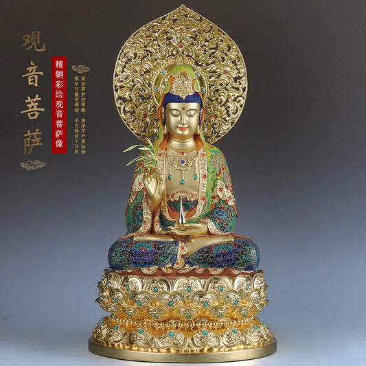 Asia TOP high grade gilding GUAN YIN PU SA Buddha statue Guanyin Mahasthamaprapta HOME shop altar shrine bless safe good LUCK