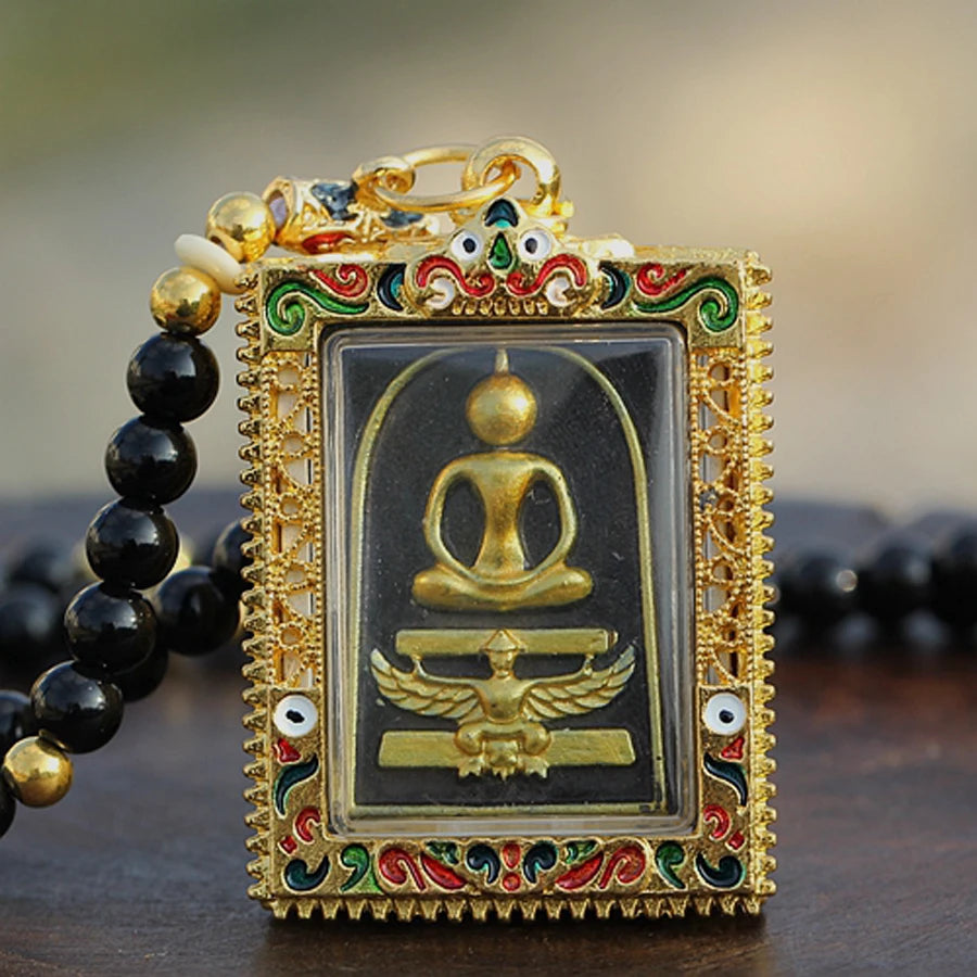 Asia Thailand Buddhism temple  efficacious protect safe good luck health bring money CHONG DI FO God Buddha Amulet  Pendant