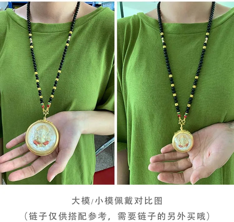 Asia Thailand Buddhist Effective protection health safe bring fortune GOOD LUCK GANESH Elephant God Buddha card Pendant Amulet