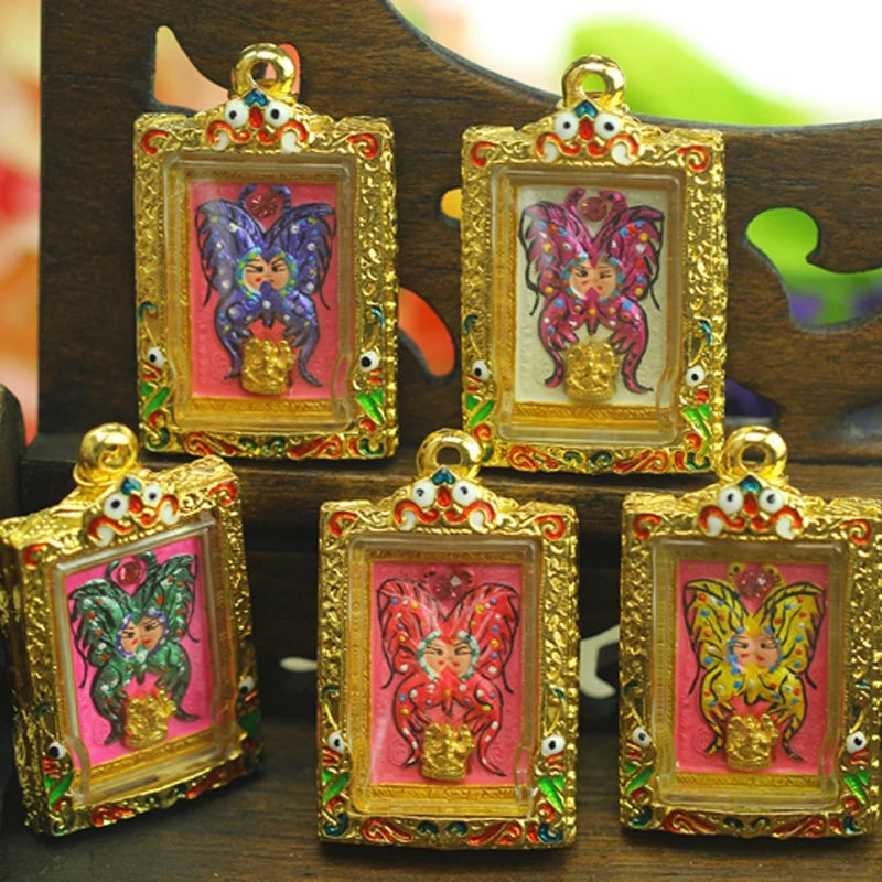 Asia Thailand Geomantic omen master Efficacious butterfly marriage love Peach blossom luck Buddha Pendant symbol talisman