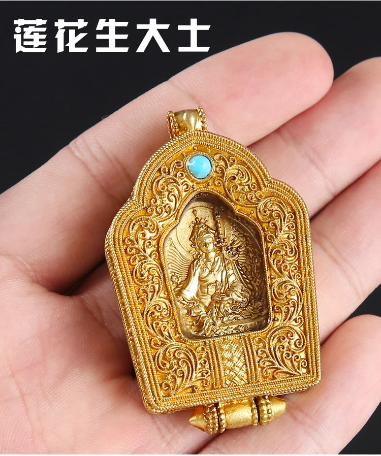 Asia Thailand Greco-Buddhist efficacious Mascot safe good luck Guru Rinpoche Padmasambhava Buddha Amulet Buddhist copper Pendant