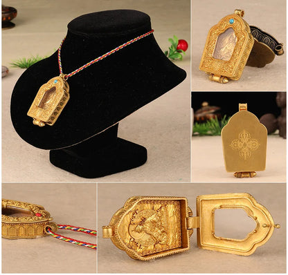 Asia Thailand Greco-Buddhist efficacious Mascot safe good luck Guru Rinpoche Padmasambhava Buddha Amulet Buddhist copper Pendant
