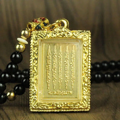 Asia Thailand Royal temple  bless Safety Scripture Buddha God card Pendant Amulet bring fortune GOOD LUCK Effective protection