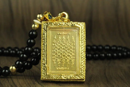 Asia Thailand Royal temple  bless Safety Scripture Buddha God card Pendant Amulet bring fortune GOOD LUCK Effective protection