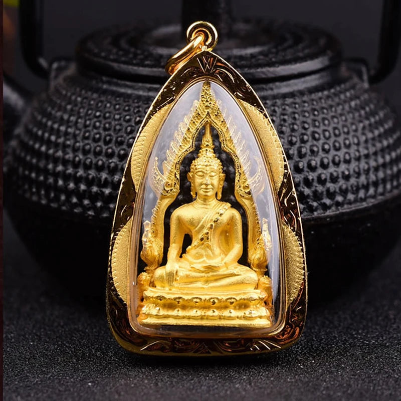 Asia Thailand Success Buddha Pendant Temple Amulet bless safety healthy good luck Recruit wealth all-powerful talisman