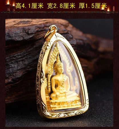 Asia Thailand Success Buddha Pendant Temple Amulet bless safety healthy good luck Recruit wealth all-powerful talisman