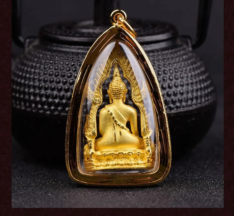 Asia Thailand Success Buddha Pendant Temple Amulet bless safety healthy good luck Recruit wealth all-powerful talisman