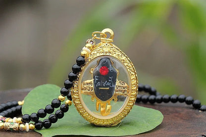 Asia Thailand Temple master Ganesh God of wealth Mammon Buddha Pendant bring Good luck Amulet all-powerful safety talisman