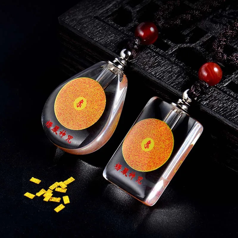 Asia Thailand Tibet Buddhist efficacious crystal Shurangama Mantra scripture Amulet safety good luck Buddha Pendant talisman