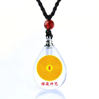 Asia Thailand Tibet Buddhist efficacious crystal Shurangama Mantra scripture Amulet safety good luck Buddha Pendant talisman