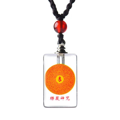 Asia Thailand Tibet Buddhist efficacious crystal Shurangama Mantra scripture Amulet safety good luck Buddha Pendant talisman