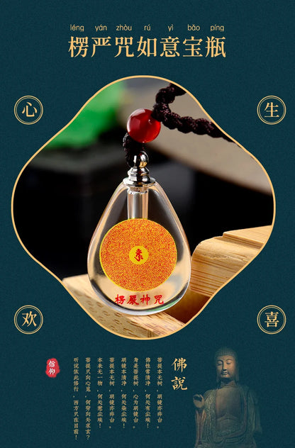 Asia Thailand Tibet Buddhist efficacious crystal Shurangama Mantra scripture Amulet safety good luck Buddha Pendant talisman