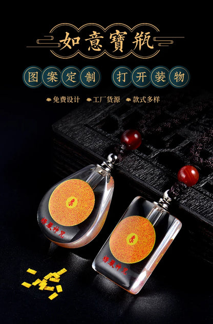 Asia Thailand Tibet Buddhist efficacious crystal Shurangama Mantra scripture Amulet safety good luck Buddha Pendant talisman