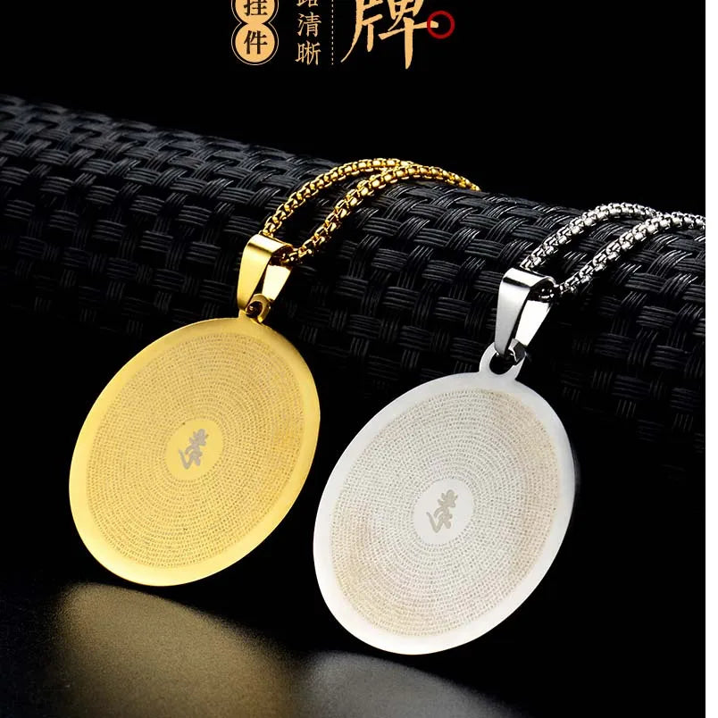 Asia Thailand Tibet Buddhist efficacious fashion Titanium steel Shurangama Mantra scripture Amulet safe good luck Buddha Pendant