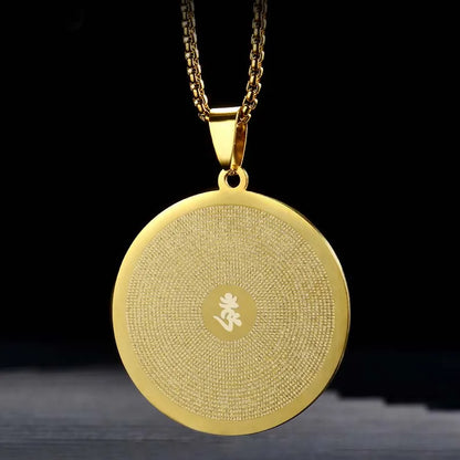 Asia Thailand Tibet Buddhist efficacious fashion Titanium steel Shurangama Mantra scripture Amulet safe good luck Buddha Pendant
