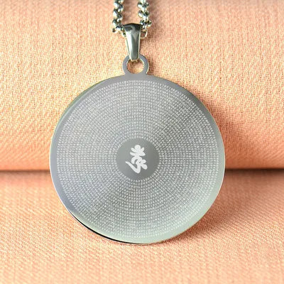 Asia Thailand Tibet Buddhist efficacious fashion Titanium steel Shurangama Mantra scripture Amulet safe good luck Buddha Pendant
