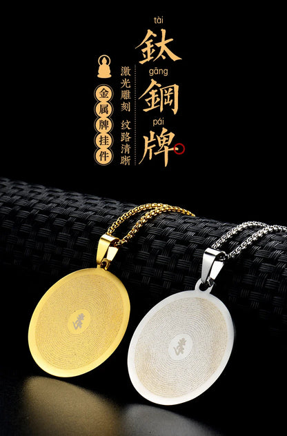 Asia Thailand Tibet Buddhist efficacious fashion Titanium steel Shurangama Mantra scripture Amulet safe good luck Buddha Pendant