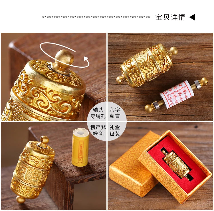 Asia Thailand Tibet Buddhist pocket efficacious Shurangama Mantra scripture Amulet safe good luck Buddha Buddhist copper Pendant