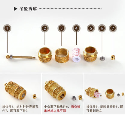 Asia Thailand Tibet Buddhist pocket efficacious Shurangama Mantra scripture Amulet safe good luck Buddha Buddhist copper Pendant