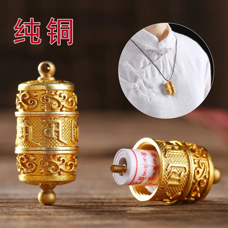 Asia Thailand Tibet Buddhist pocket efficacious Shurangama Mantra scripture Amulet safe good luck Buddha Buddhist copper Pendant