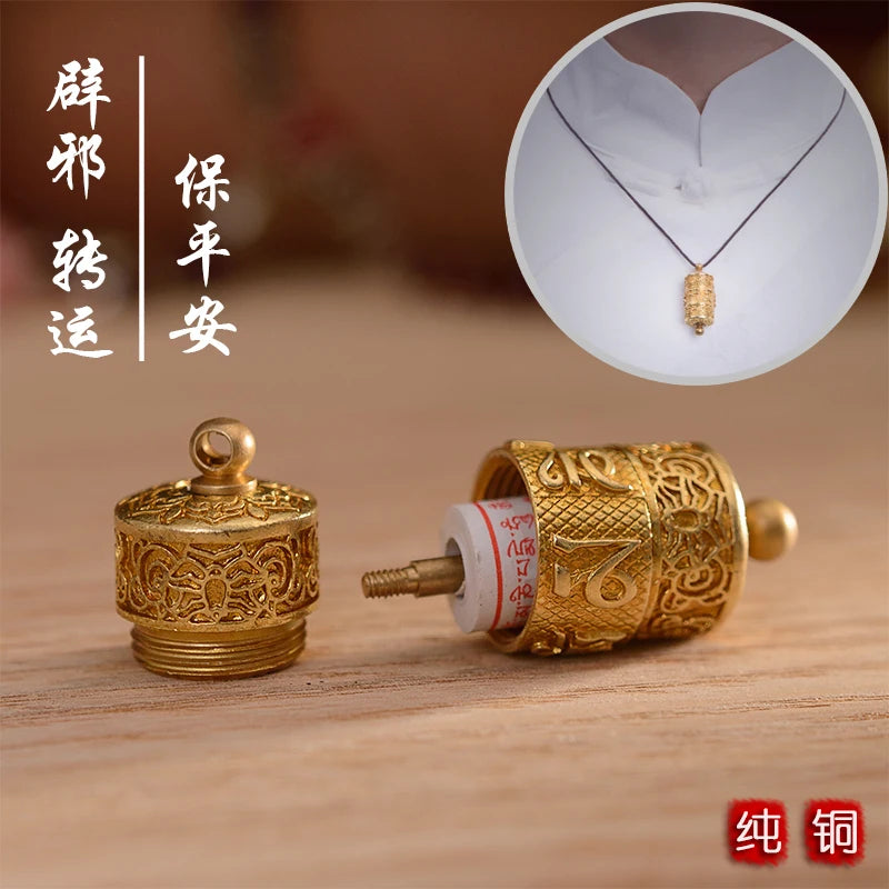 Asia Thailand Tibet Buddhist pocket travel efficacious Shurangama Mantra Amulet safe good luck Buddha Buddhist copper Pendant