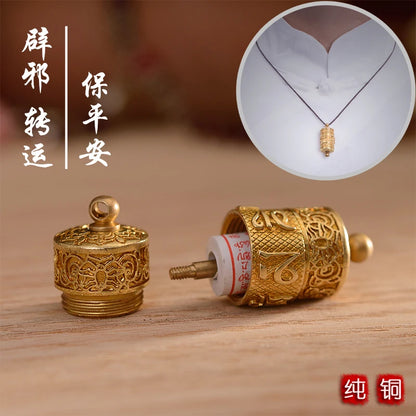 Asia Thailand Tibet Buddhist pocket travel efficacious Shurangama Mantra Amulet safe good luck Buddha Buddhist copper Pendant