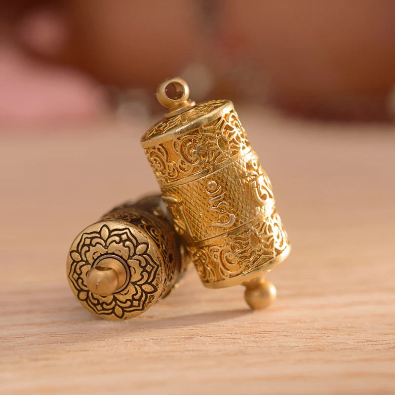 Asia Thailand Tibet Buddhist pocket travel efficacious Shurangama Mantra Amulet safe good luck Buddha Buddhist copper Pendant