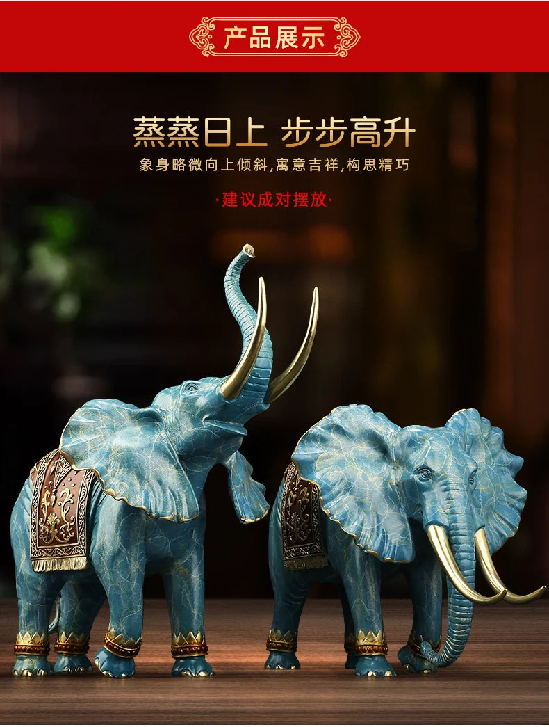 Asia Thailand home Company high grade Good luck Auspicious elephant Mascot bring wealth money thriving business brass statue