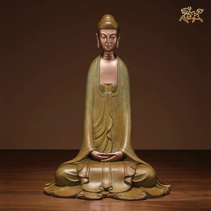Asia Thailand home altar high grade decorative buddha statue efficacious Talisman buddha BLESS family safe health bronze statue
