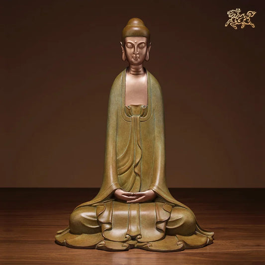 Asia Thailand home altar high grade decorative buddha statue efficacious Talisman buddha BLESS family safe health bronze statue