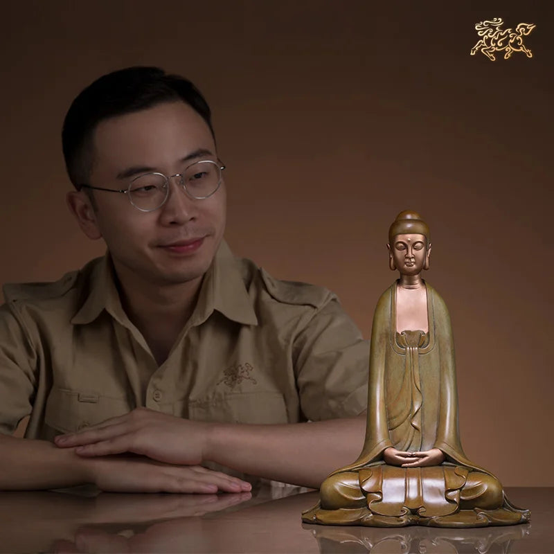 Asia Thailand home altar high grade decorative buddha statue efficacious Talisman buddha BLESS family safe health bronze statue
