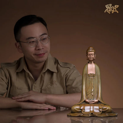 Asia Thailand home altar high grade decorative buddha statue efficacious Talisman buddha BLESS family safe health bronze statue