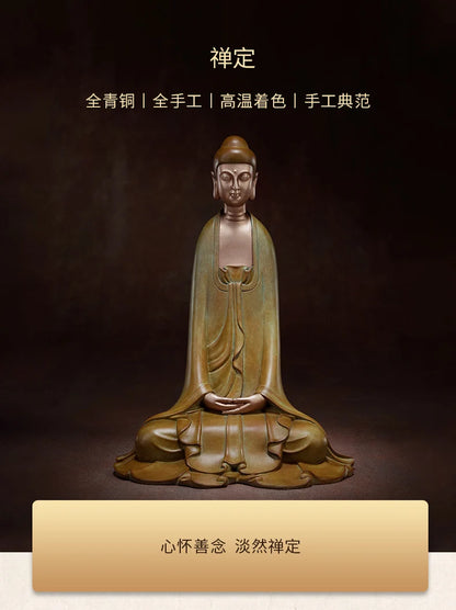 Asia Thailand home altar high grade decorative buddha statue efficacious Talisman buddha BLESS family safe health bronze statue