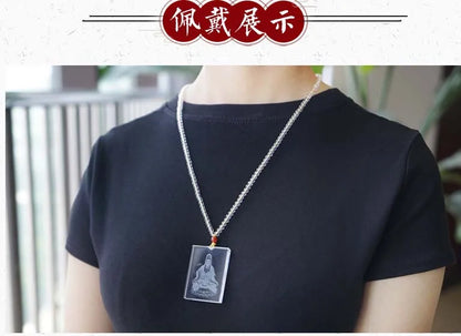 Asia Thailand pocket efficacious Mascot safe good luck 3D crystal  God Green Tara Guanyin Buddha Avalokitesvara Amulet Pendant