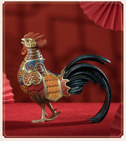 Asia high grade Spiritual ART home Company bring wealth money thriving business Good luck brave Rooster mascot brass Decoration